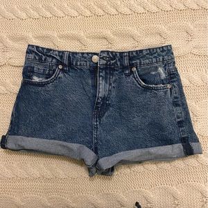 BLUENOTES ACID WASH DENIM SHORTS in DARK BLUE